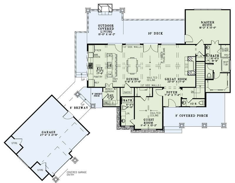 Floor Plan First Story of Traditional Plan #153-1941
