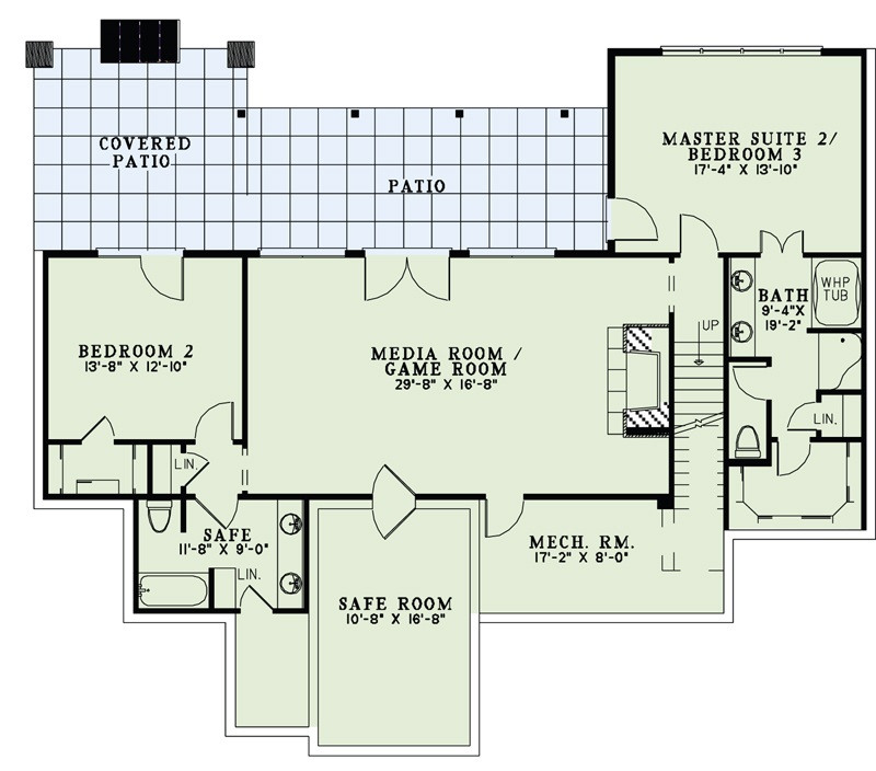 Floor Plan Basement of Traditional Plan #153-1941