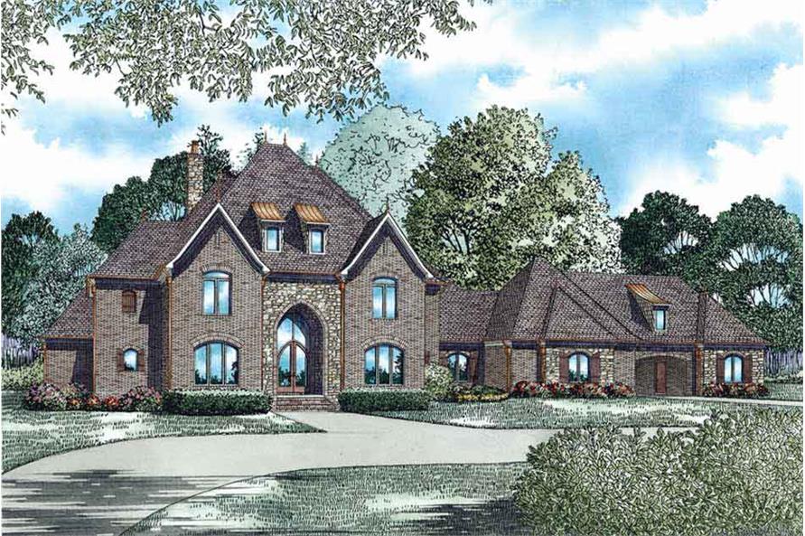 153-1944: Home Plan Rendering-Front View