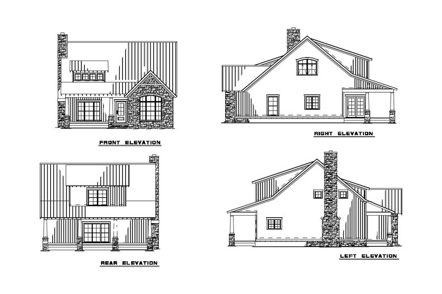 Home Plan Left Elevation of this 3-Bedroom,1874 Sq Ft Plan -153-1952