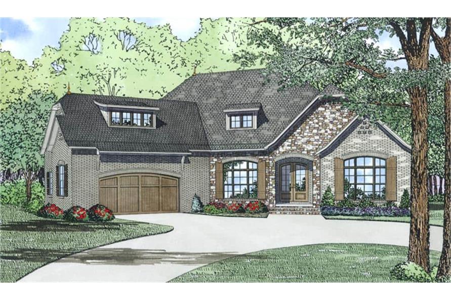 Front View of this 3-Bedroom, 2408 Sq Ft Plan - 153-1992