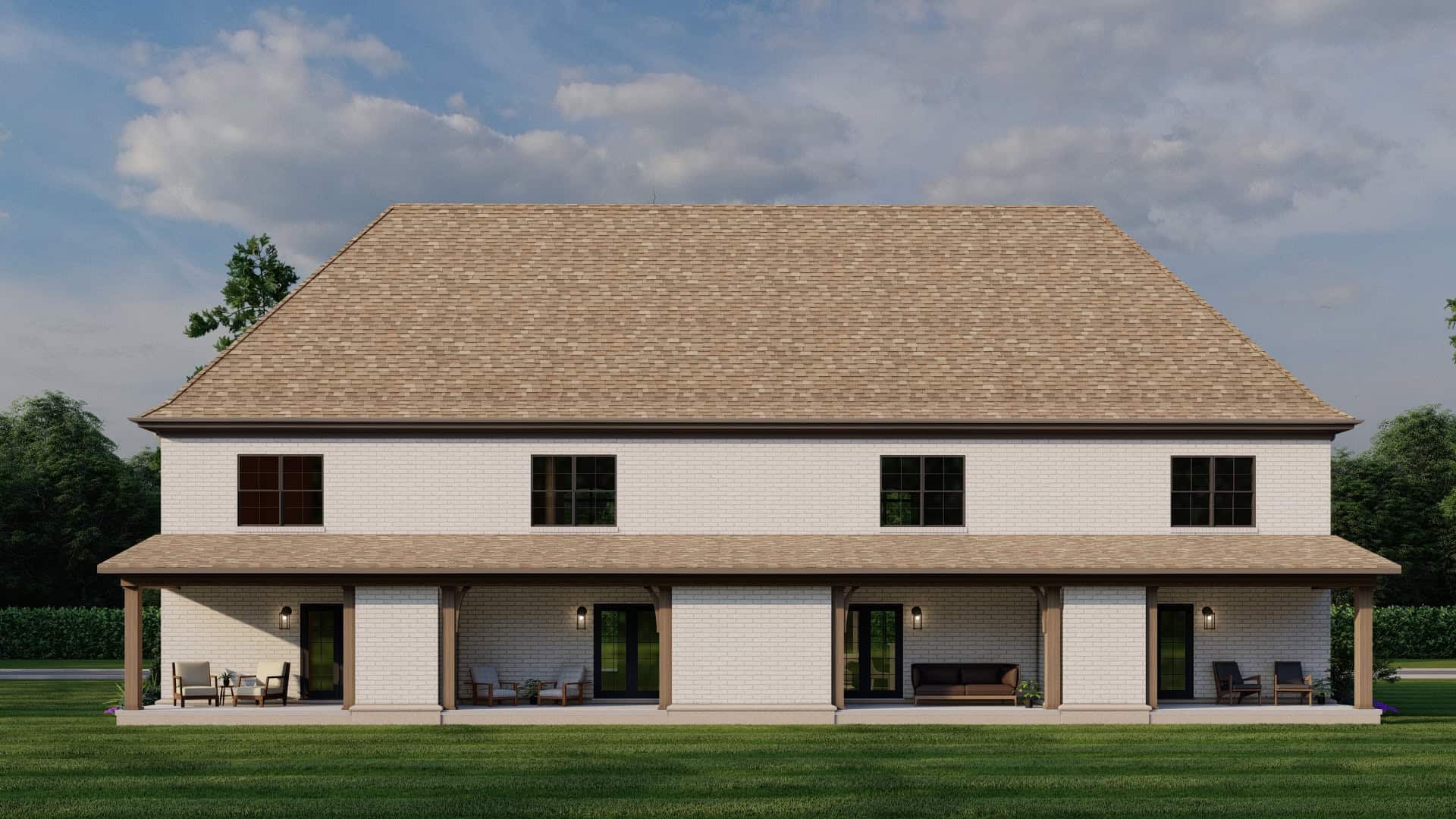 Rear View of this 2-Bedroom,1510 Sq Ft Plan -153-1997