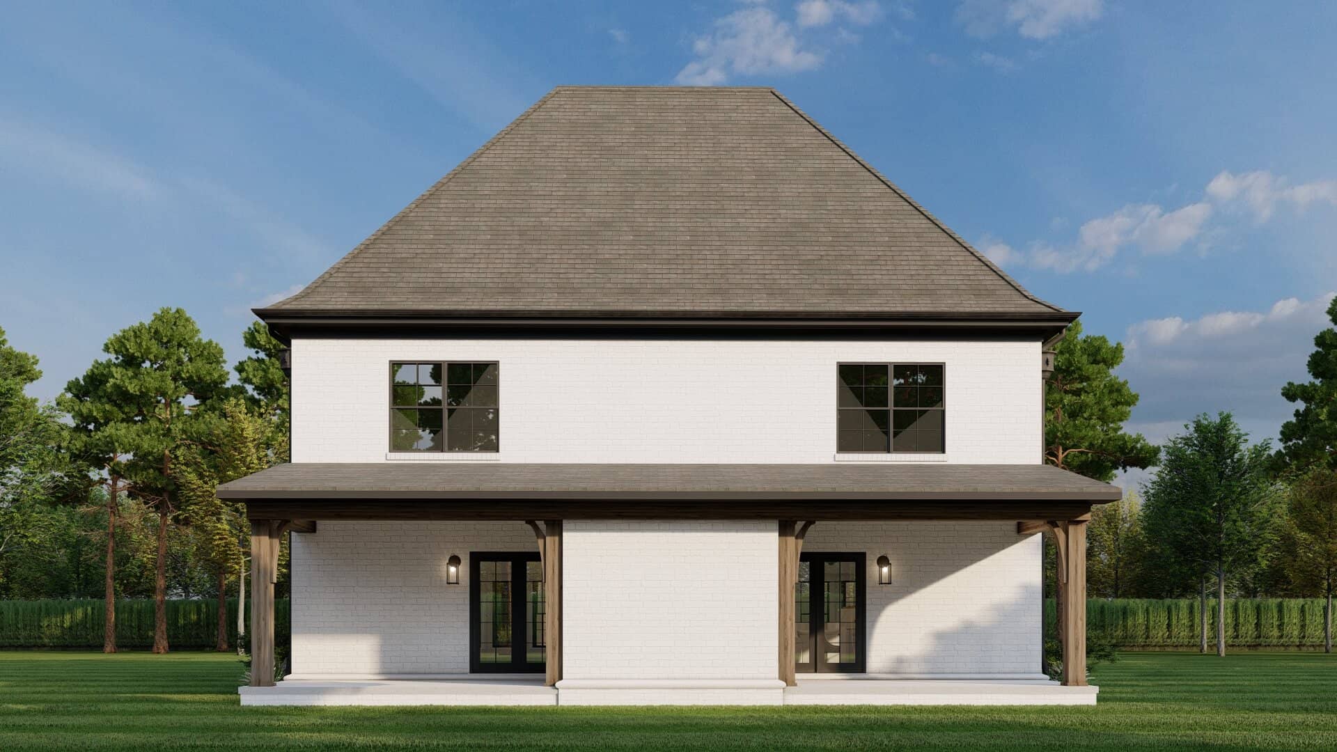 Rear View of this 2-Bedroom,1602 Sq Ft Plan -153-1999