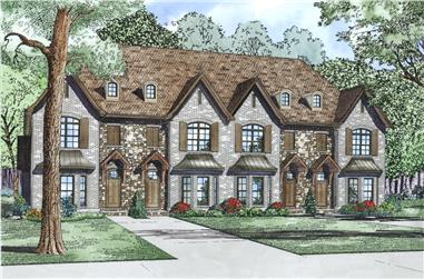 2-Bedroom, 1602 Sq Ft Multi-Unit House Plan - 153-2000 - Front Exterior