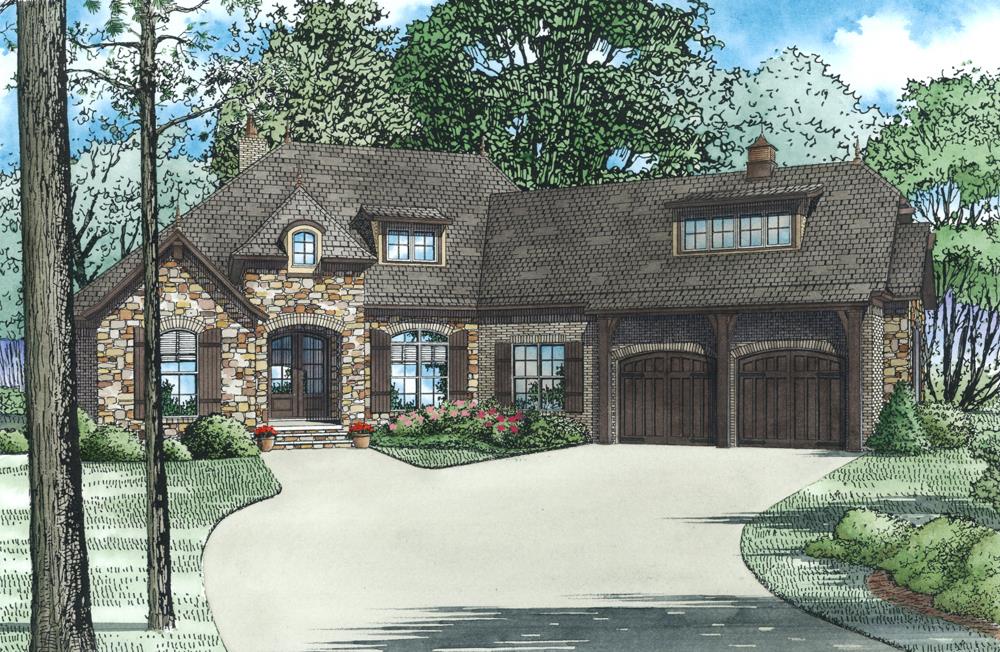 Front Elevation of this Craftsman House (#153-2001) at The Plan Collection.