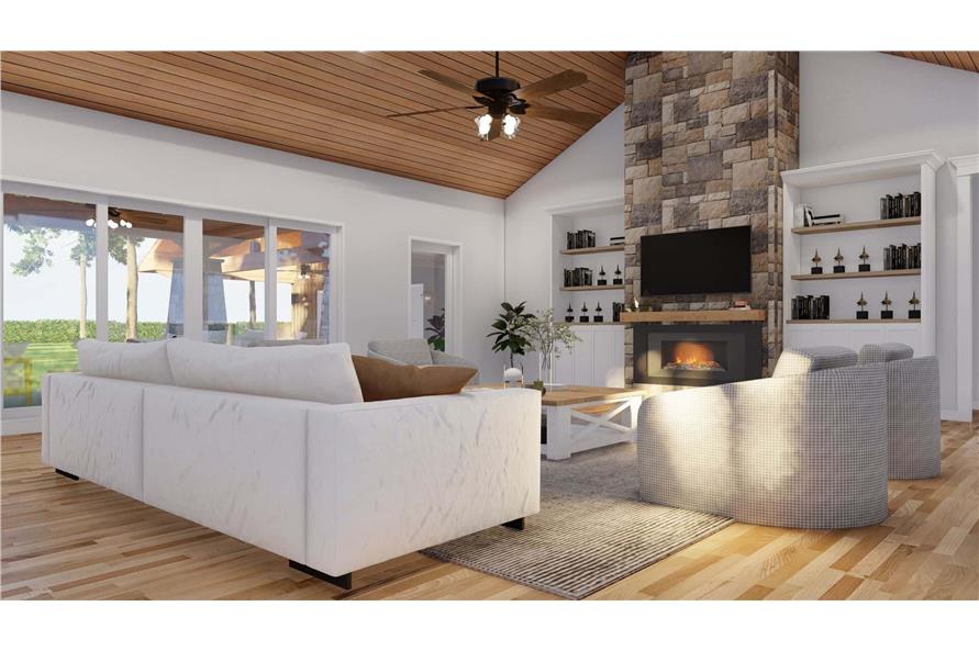 Great Room: Fireplace of this 3-Bedroom,4183 Sq Ft Plan -153-2005