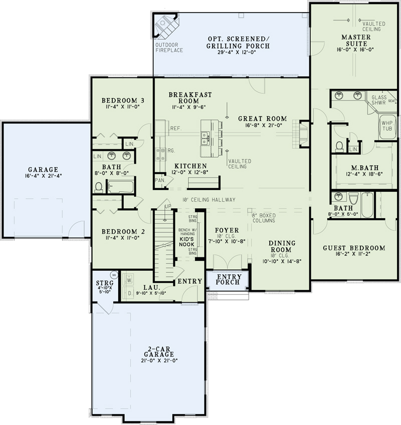 Floor Plan First Story of French Plan #153-2006