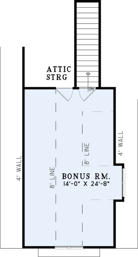 Floor Plan Bonus Room of French Plan #153-2006