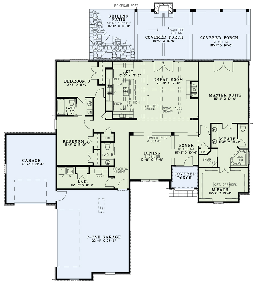 Floor Plan First Story of European Plan #153-2008