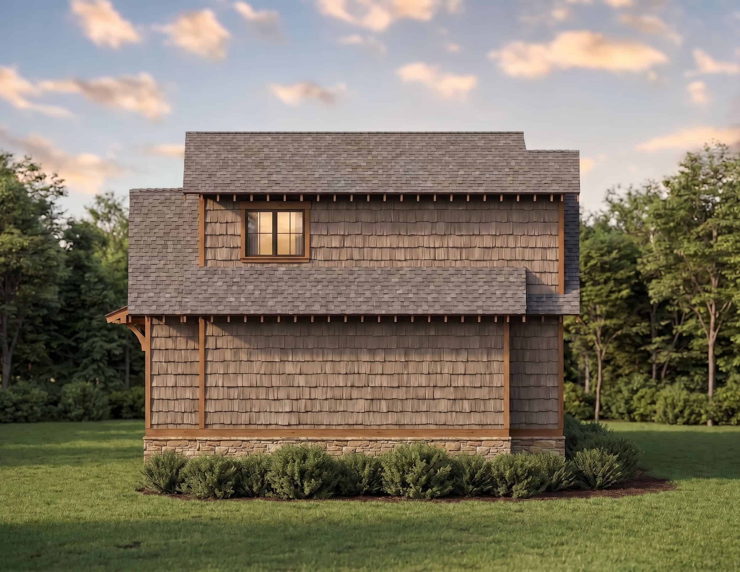 Rear View of this 1-Bedroom,509 Sq Ft Plan -153-2029