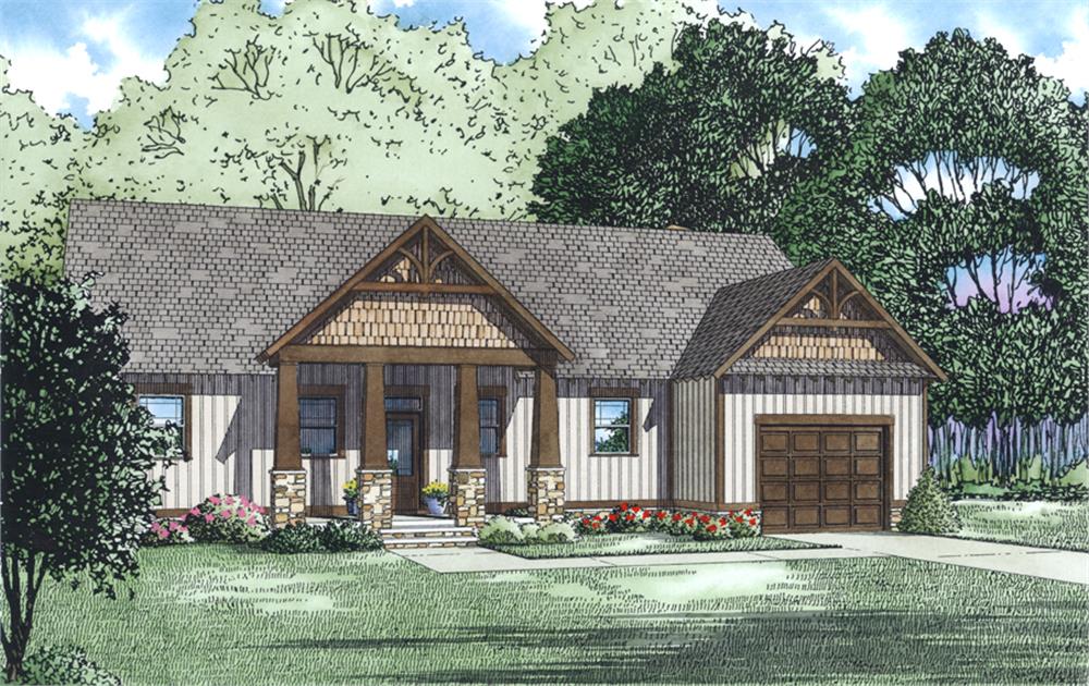 Front elevation of Country home (ThePlanCollection: House Plan #153-2033)