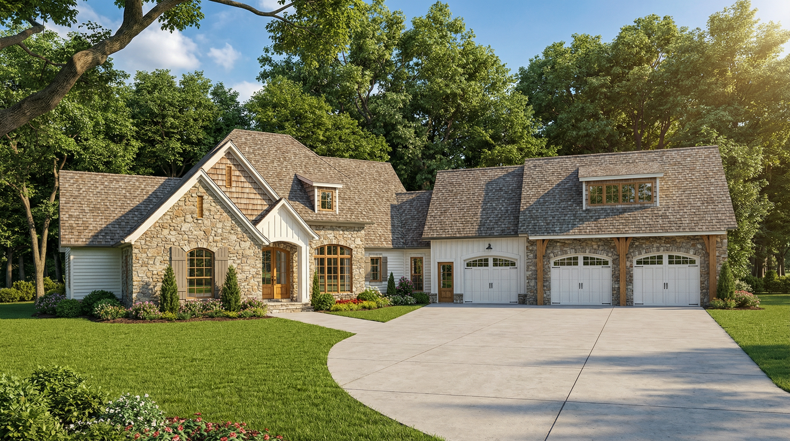 Front elevation of Country home (ThePlanCollection: House Plan #153-2037)