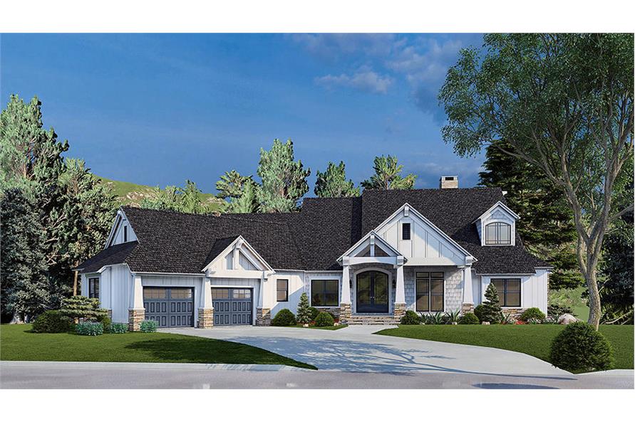 Luxury Craftsman style home (ThePlanCollection: Plan #153-2040)