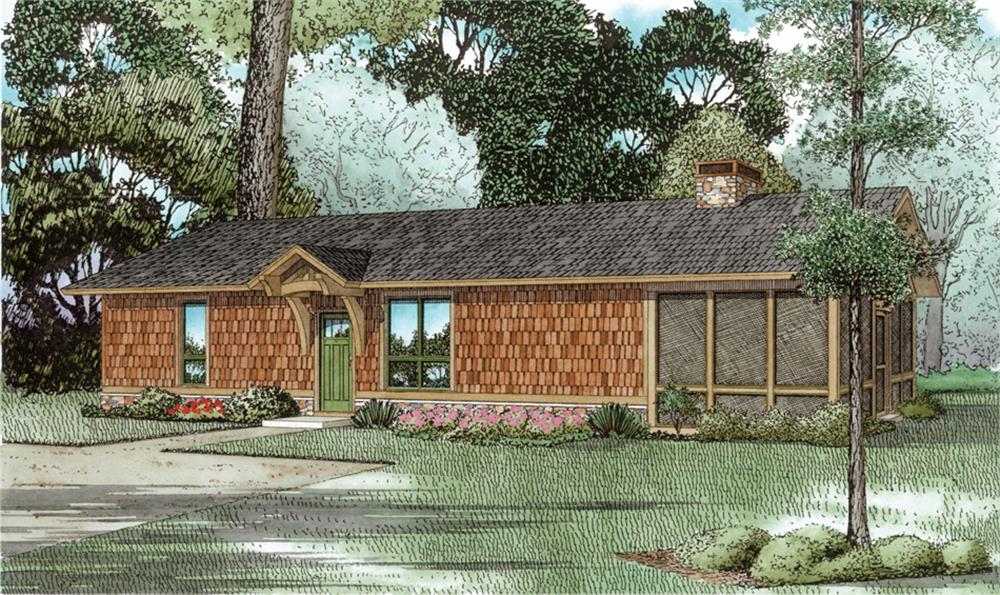 Front elevation of Country home (ThePlanCollection: House Plan #153-2043)