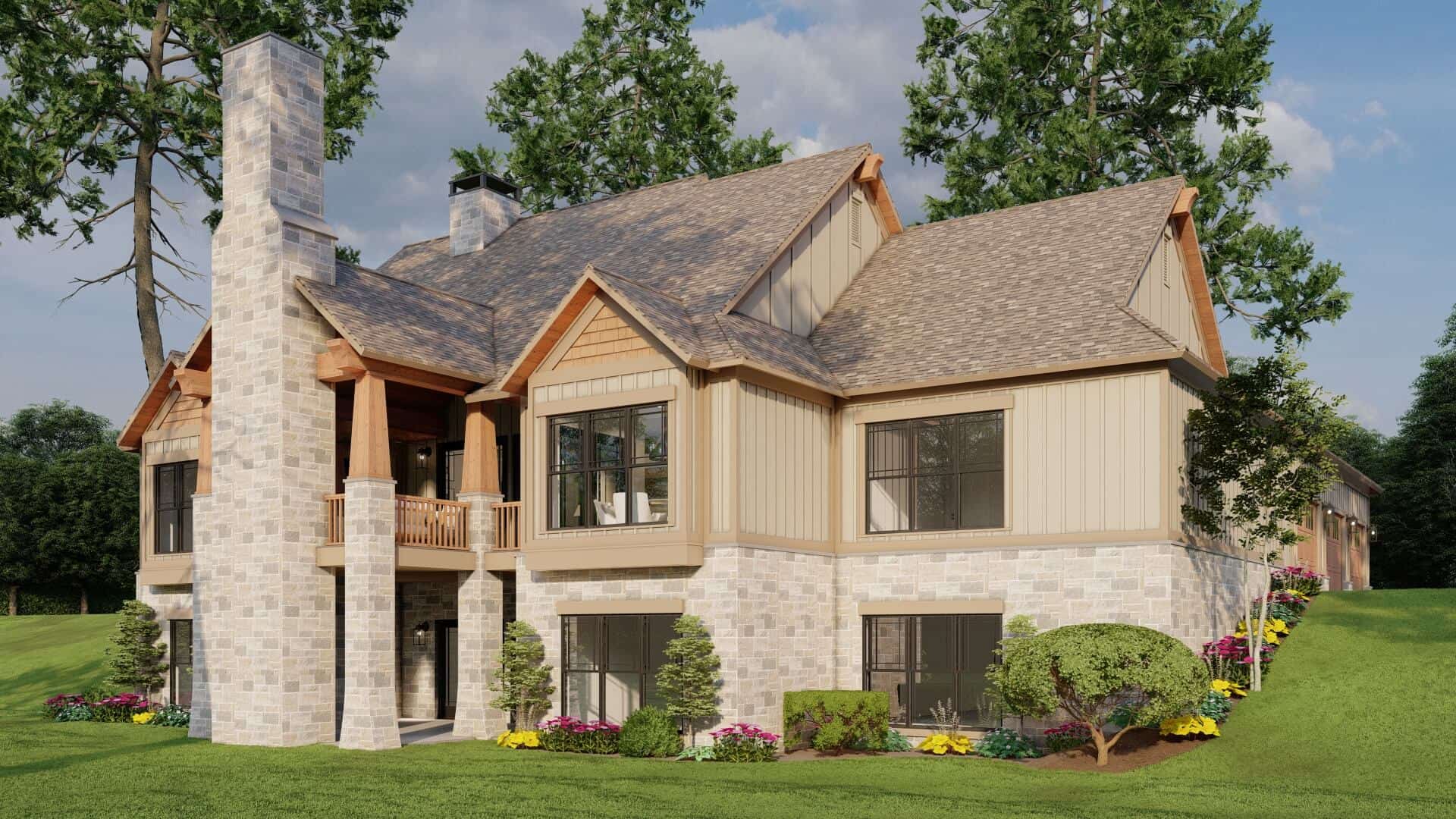 Rear View of this 5-Bedroom,4347 Sq Ft Plan -153-2066