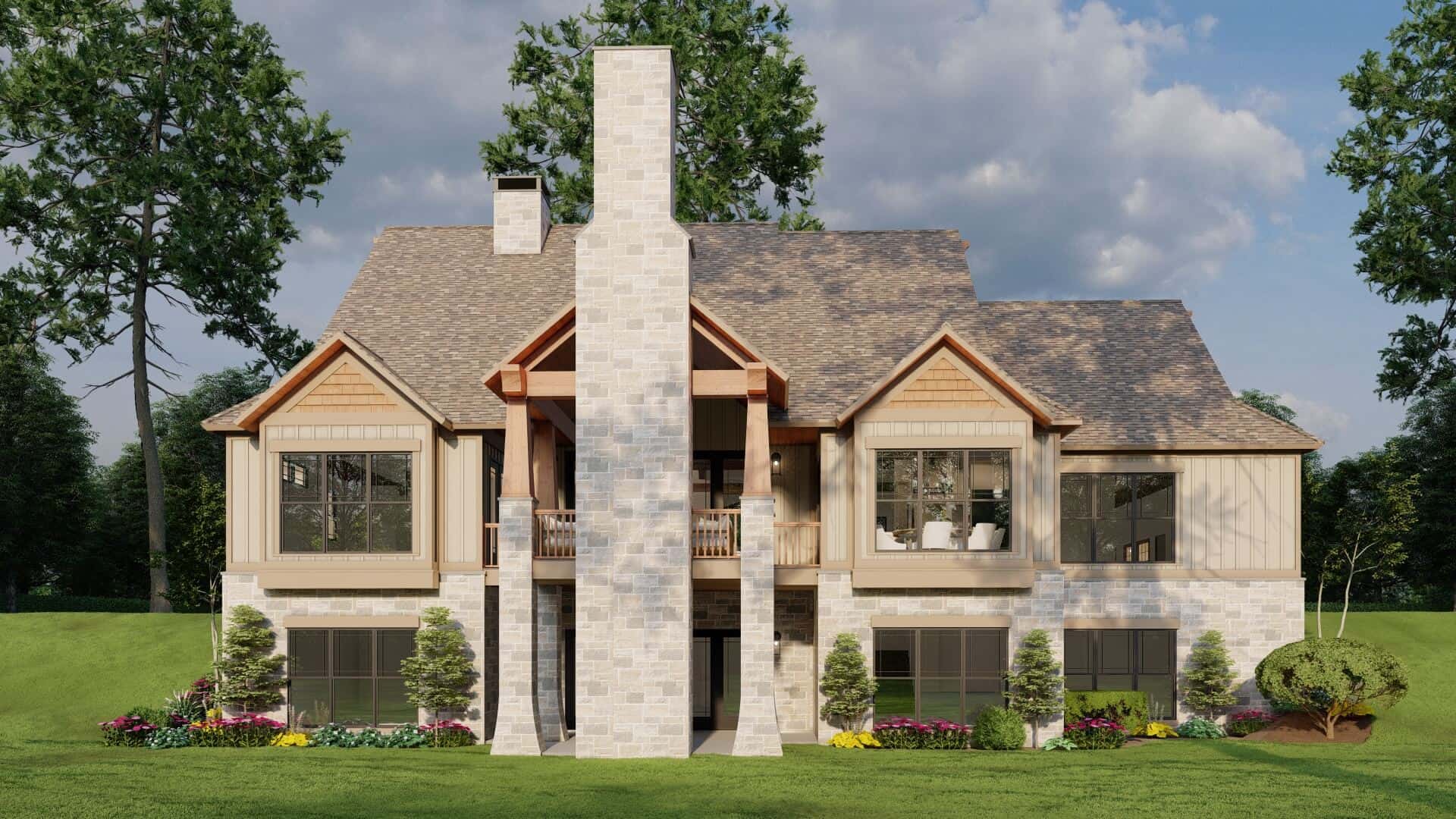 Rear View of this 5-Bedroom,4347 Sq Ft Plan -153-2066