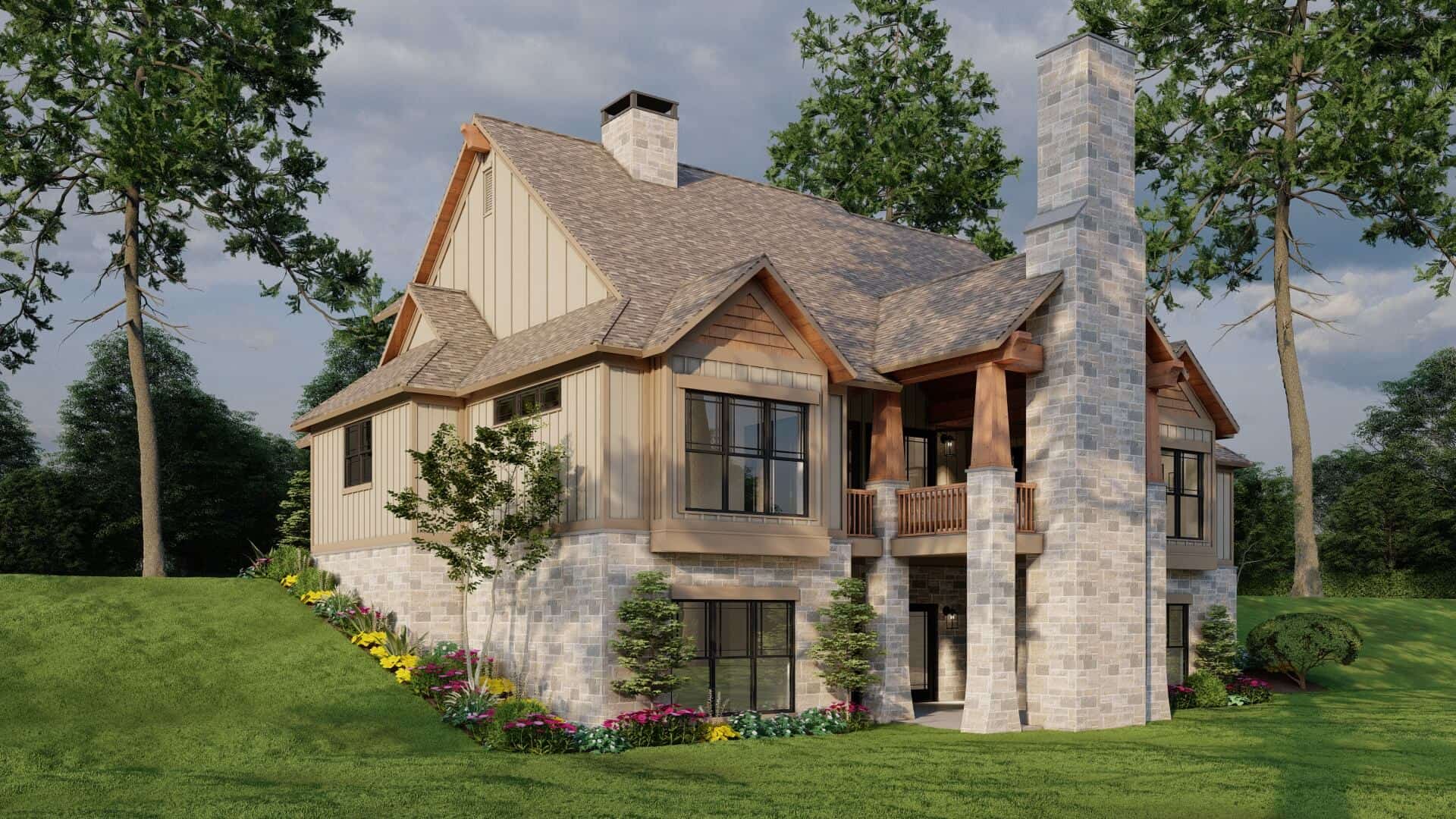 Rear View of this 5-Bedroom,4347 Sq Ft Plan -153-2066