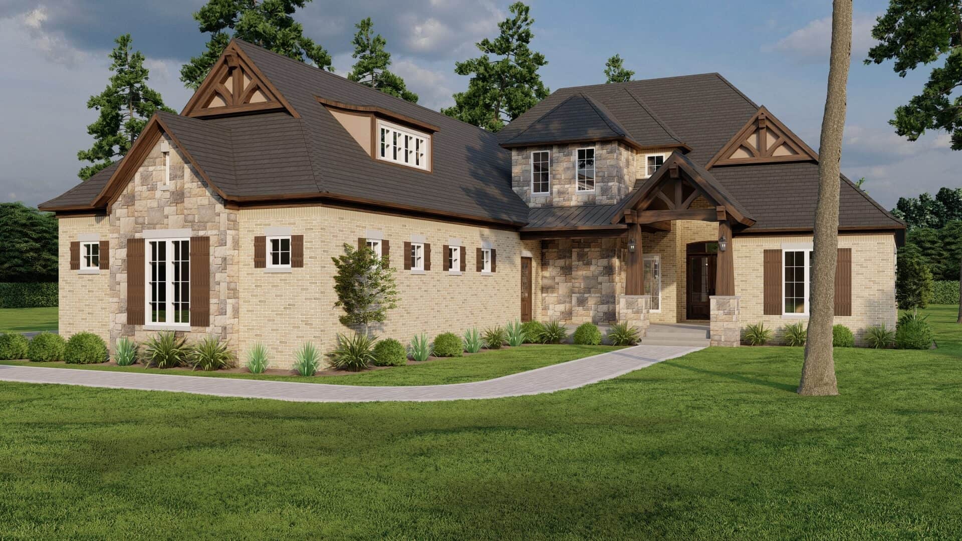Front View of this 4-Bedroom,3251 Sq Ft Plan -153-2075