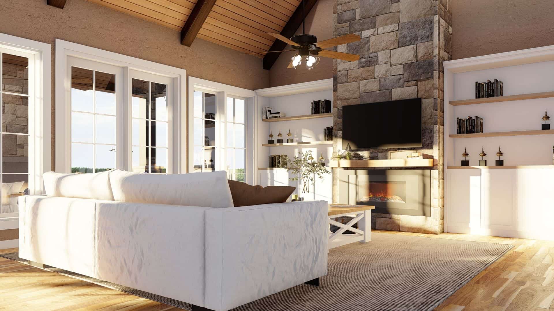 Great Room: Fireplace of this 4-Bedroom,3251 Sq Ft Plan -153-2075