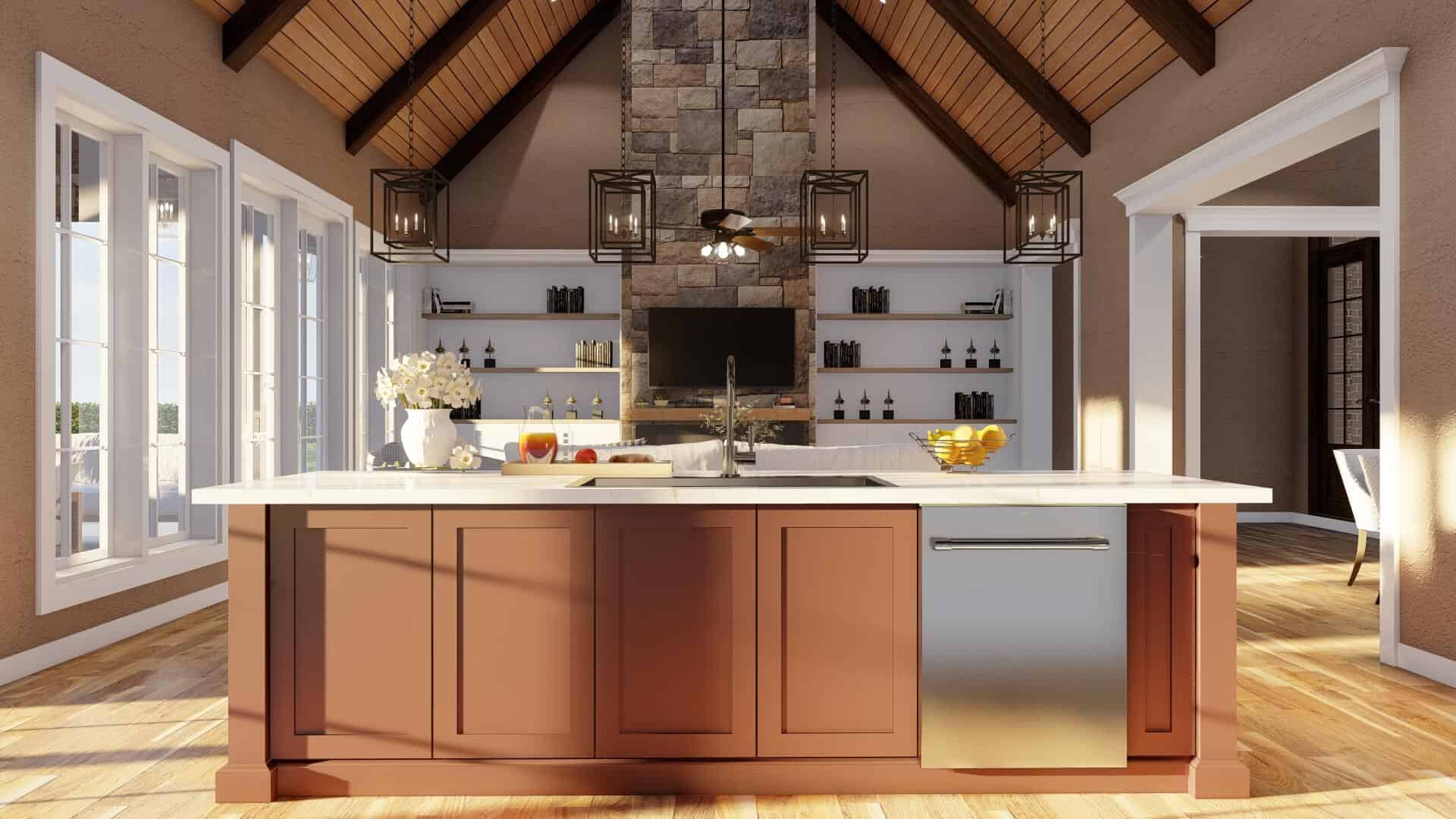 Kitchen: Kitchen Island of this 4-Bedroom,3251 Sq Ft Plan -153-2075