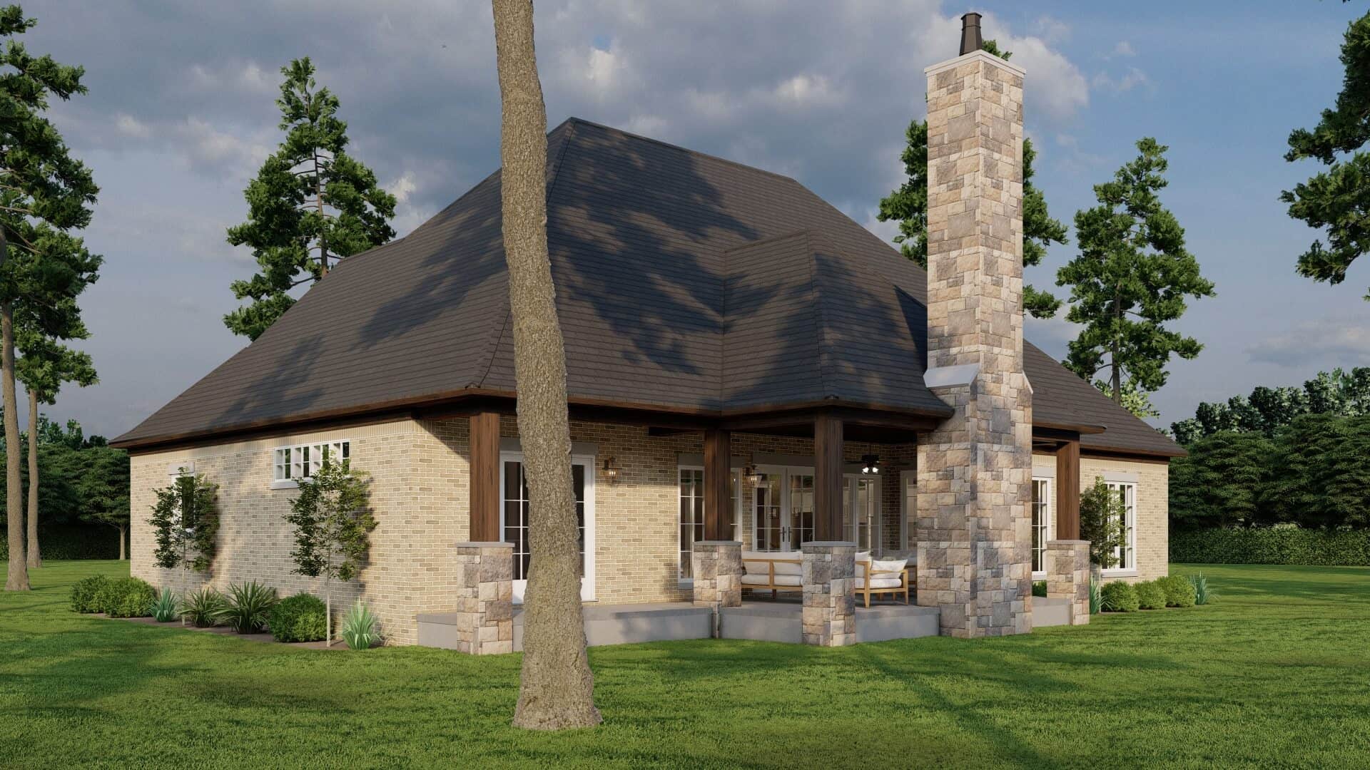 Rear View of this 4-Bedroom,3251 Sq Ft Plan -153-2075