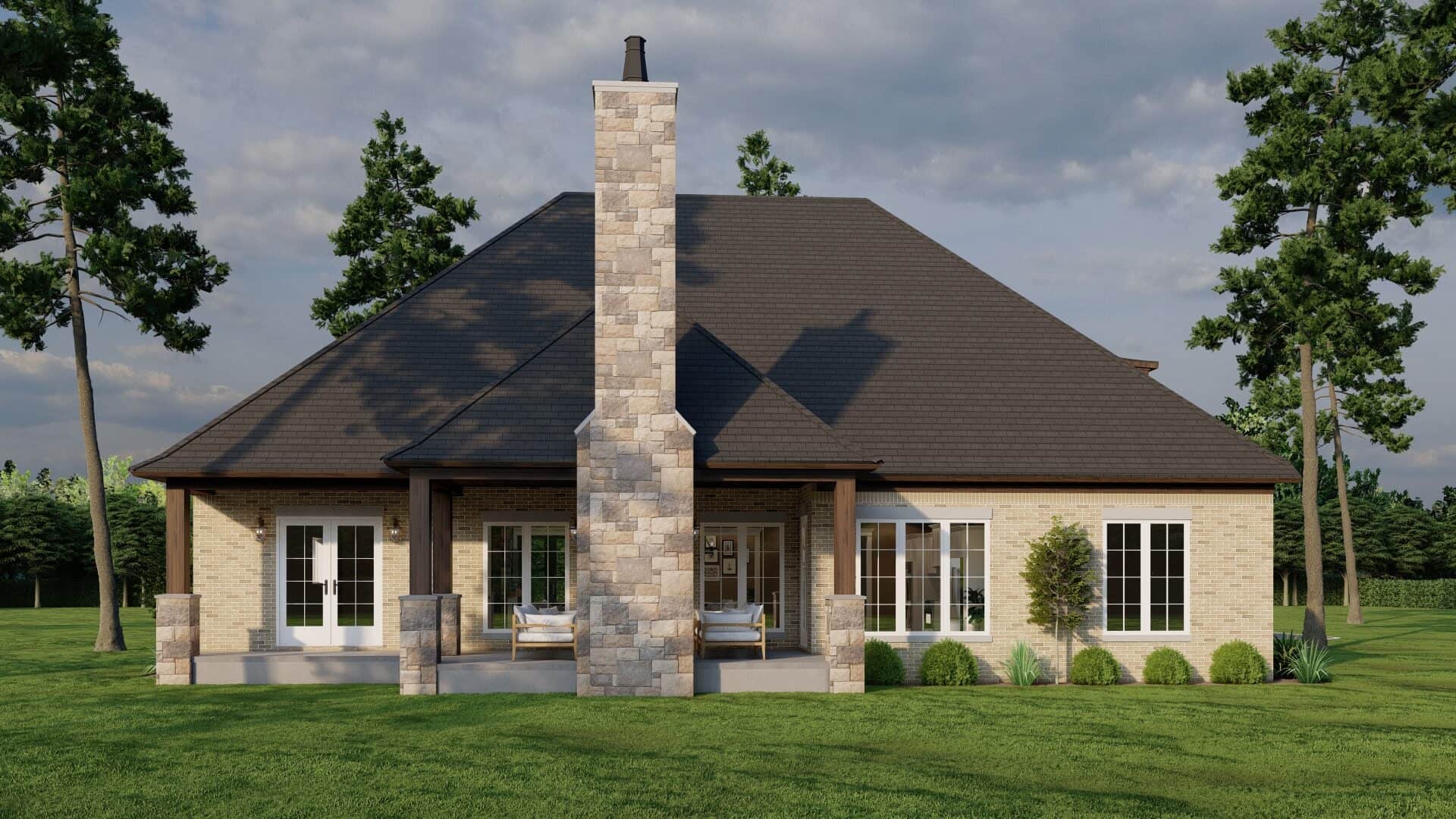 Rear View of this 4-Bedroom,3251 Sq Ft Plan -153-2075