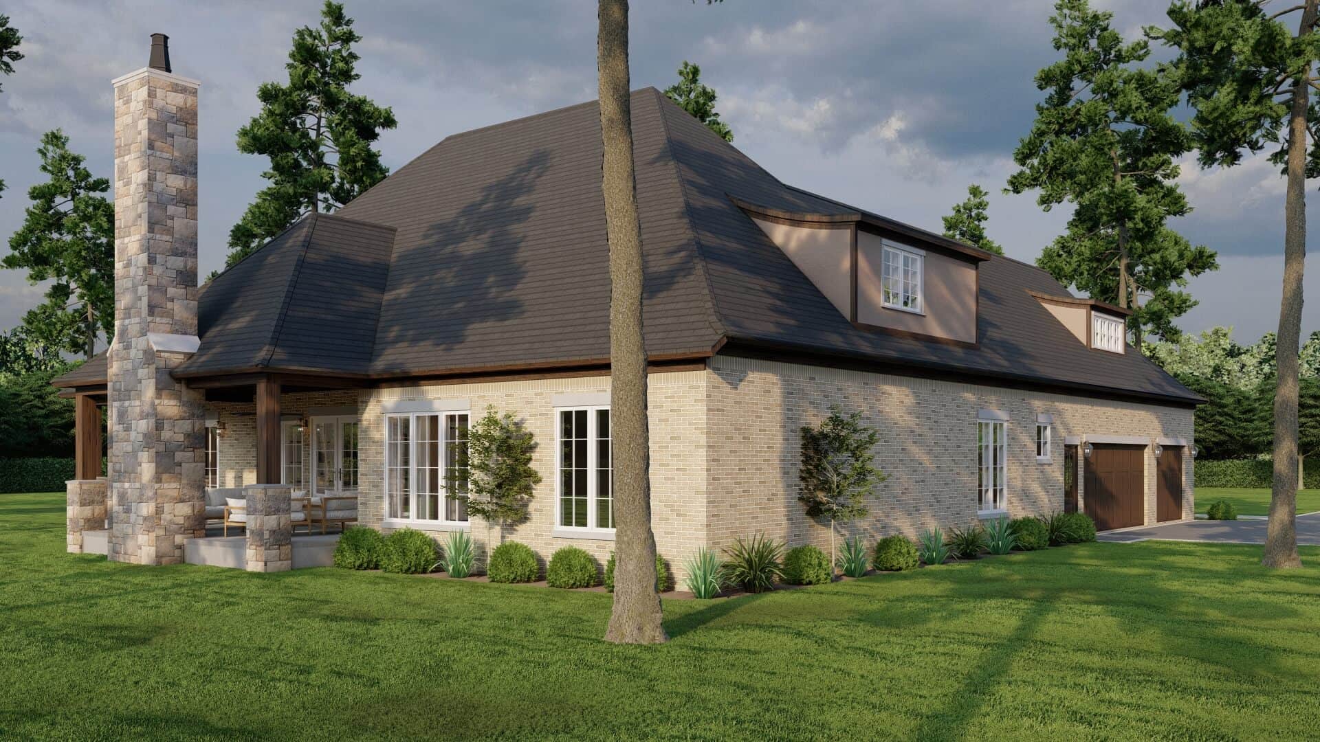 Rear View of this 4-Bedroom,3251 Sq Ft Plan -153-2075