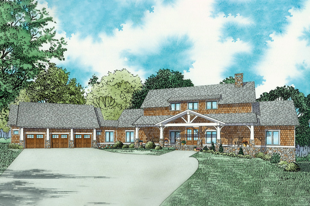 Front View of this 3-Bedroom, 3417 Sq Ft Plan - 153-2080