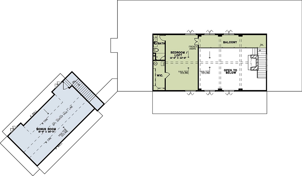 Floor Plan Second Story of Craftsman Plan #153-2080