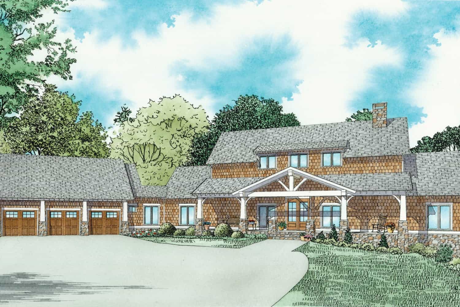 Front View of this 3-Bedroom,3417 Sq Ft Plan -153-2080