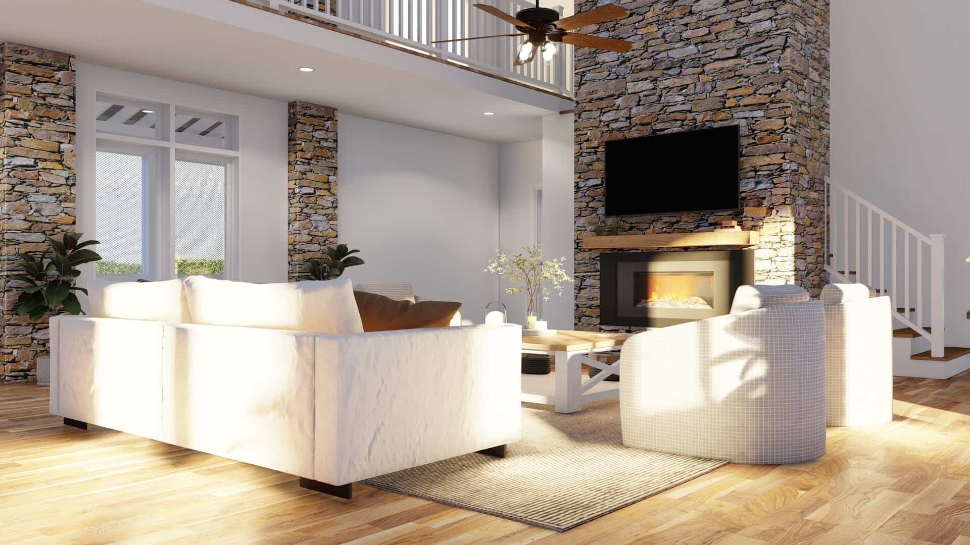 Great Room: Fireplace of this 3-Bedroom,3417 Sq Ft Plan -153-2080