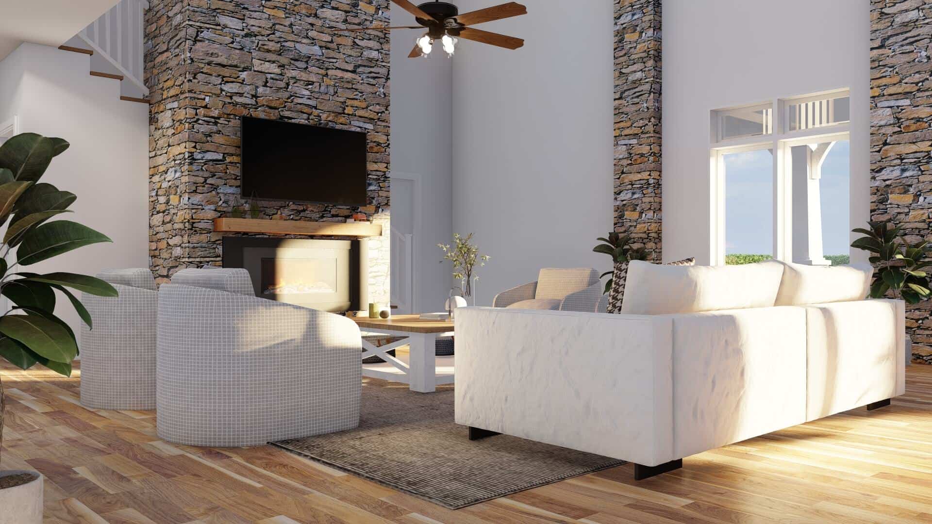 Great Room: Fireplace of this 3-Bedroom,3417 Sq Ft Plan -153-2080