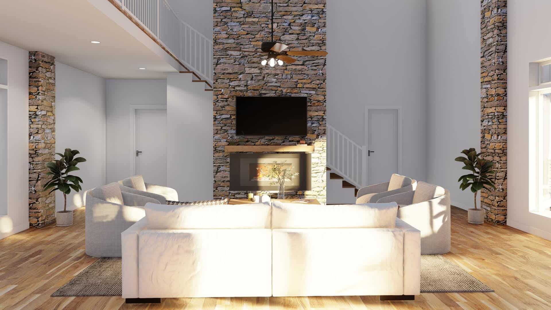 Great Room: Fireplace of this 3-Bedroom,3417 Sq Ft Plan -153-2080