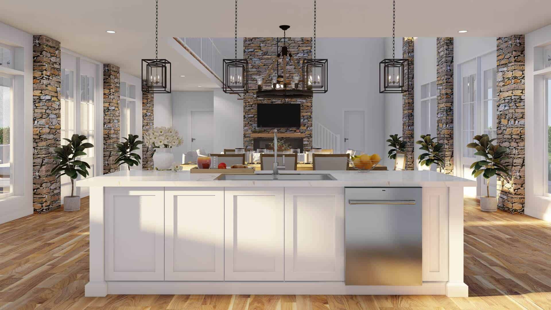 Kitchen: Kitchen Island of this 3-Bedroom,3417 Sq Ft Plan -153-2080