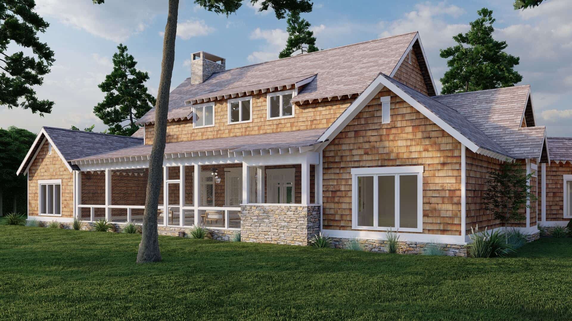 Rear View of this 3-Bedroom,3417 Sq Ft Plan -153-2080