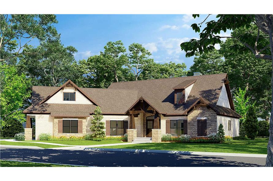 153-2083: Home Plan 3D Image-Front View