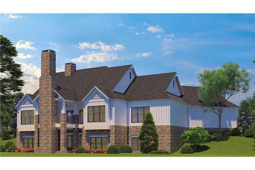 Rear View of this 5-Bedroom, 4736 Sq Ft Plan - 153-2105