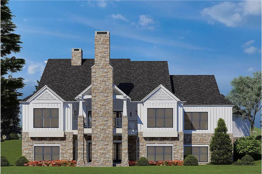 Rear View of this 5-Bedroom, 4736 Sq Ft Plan - 153-2105