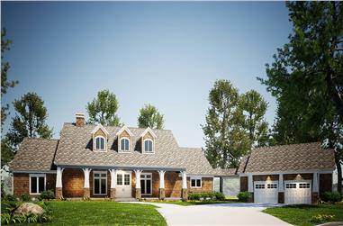 5-Bedroom, 4469 Sq Ft Country Plan #153-2108 - Front Exterior