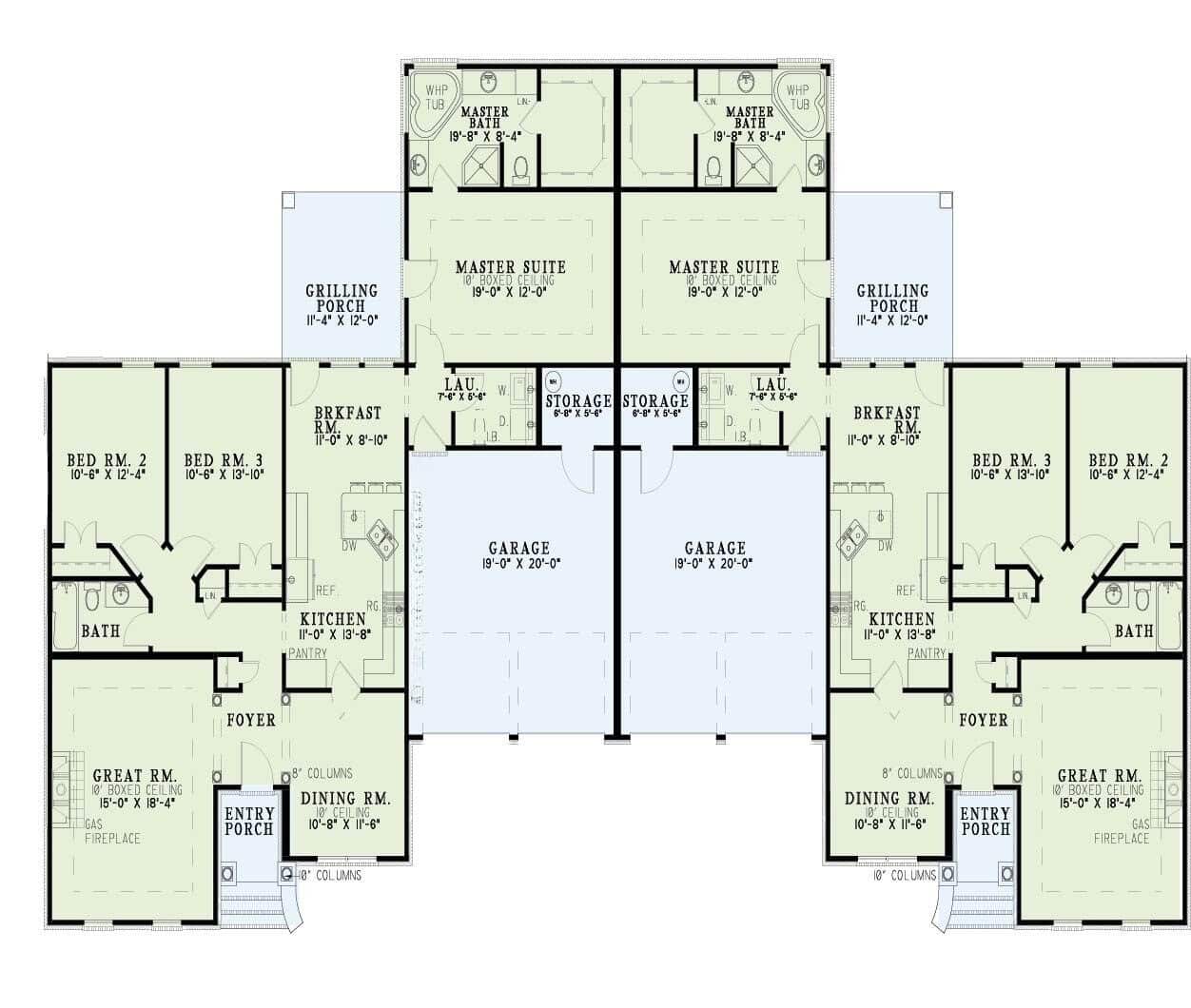 Main Level of Duplex/Multi-Unit Plan #153-2135