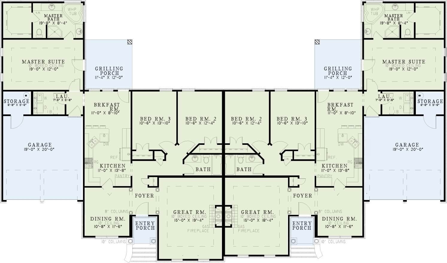 Main Level of Duplex/Multi-Unit Plan #153-2136