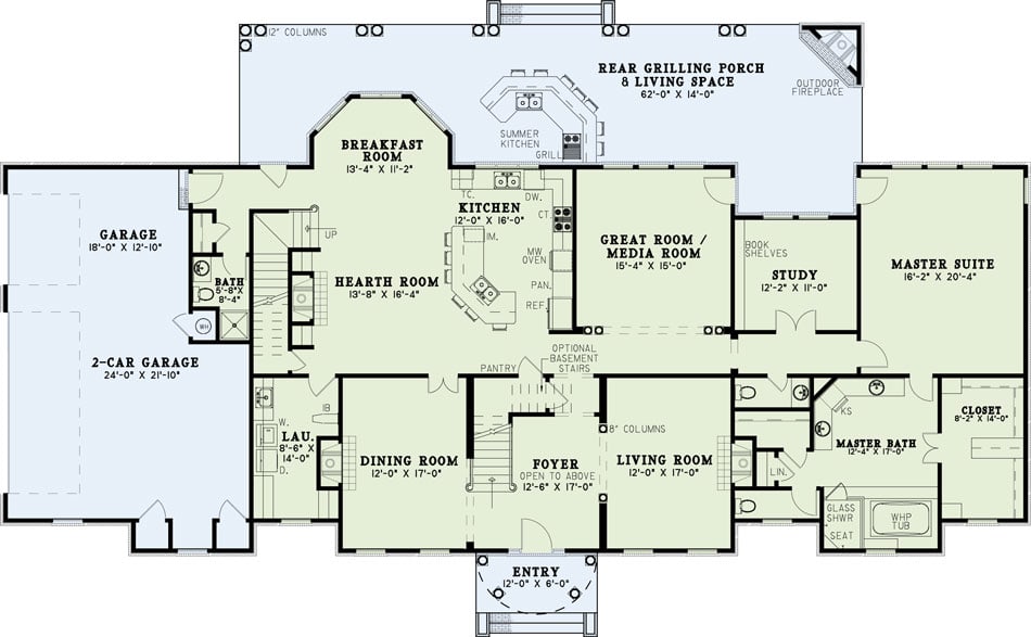 Main Level of Colonial Plan #153-2140
