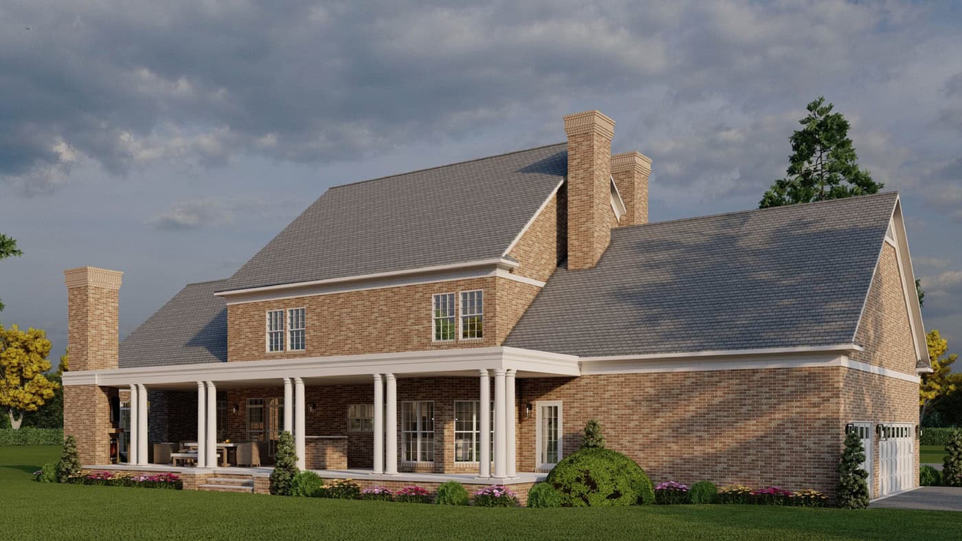 Rear View of this 4-Bedroom,4996 Sq Ft Plan -153-2140
