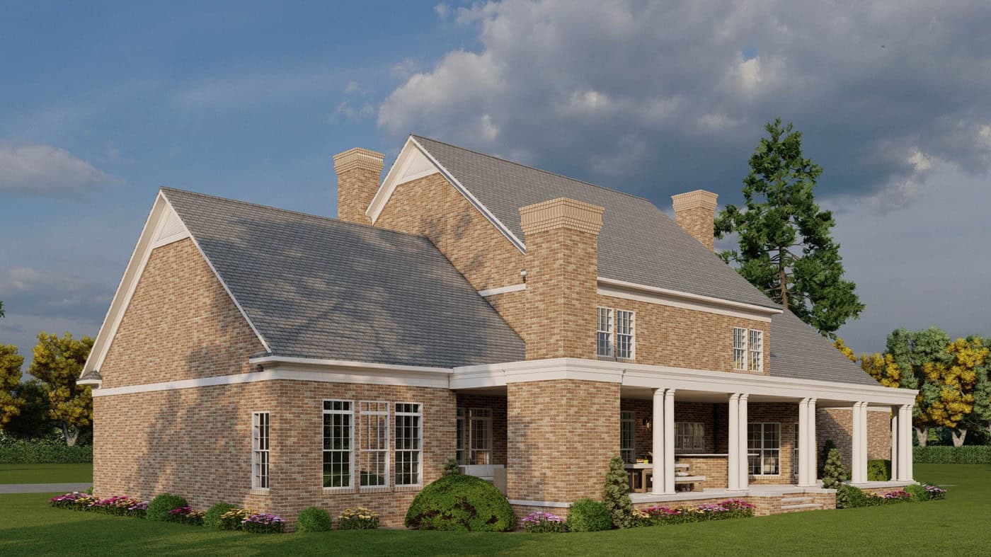 Rear View of this 4-Bedroom,4996 Sq Ft Plan -153-2140