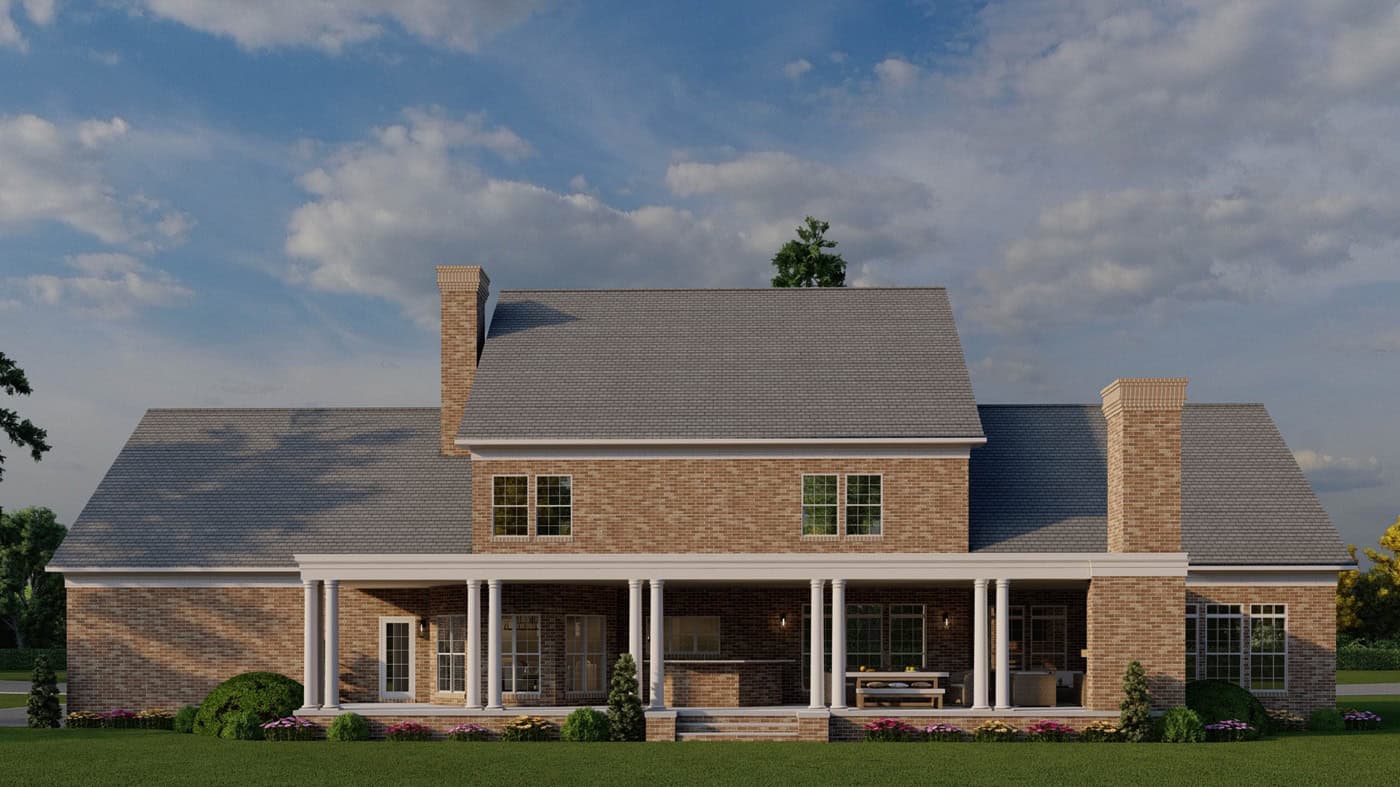 Rear View of this 4-Bedroom,4996 Sq Ft Plan -153-2140