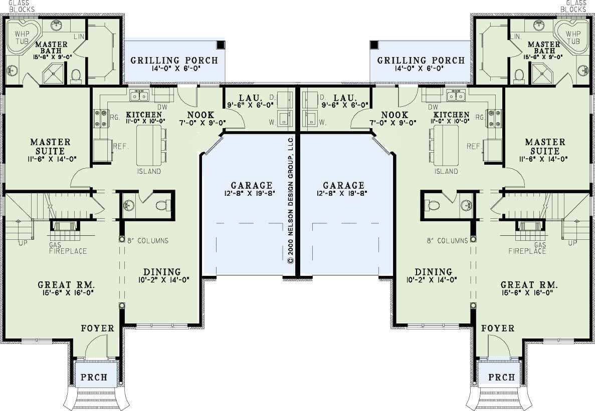 Main Level of Duplex/Multi-Unit Plan #153-2144
