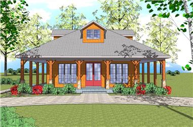 2-Bedroom, 1225 Sq Ft Southern House Plan - 155-1008 - Front Exterior