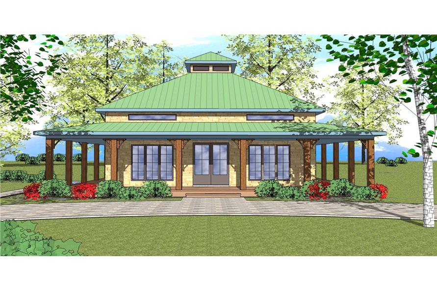 2-Bedroom, 1225 Sq Ft Southern House Plan - 155-1009 - Front Exterior
