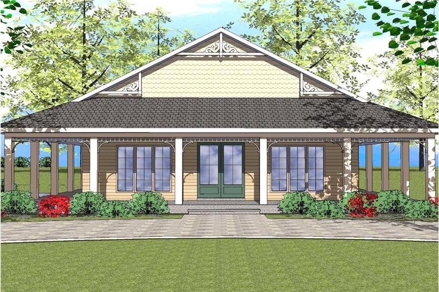 Front view of Southern home (ThePlanCollection: House Plan #155-1010)