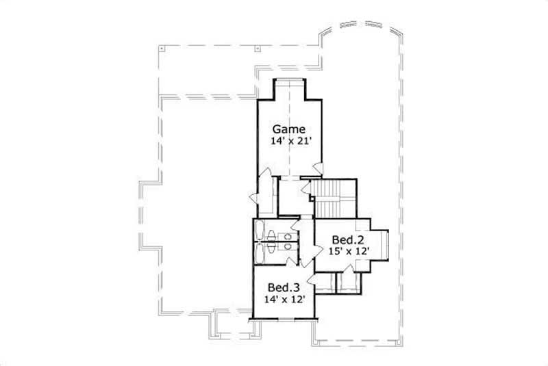 Floor Plan Second Story of Country Plan #156-1008